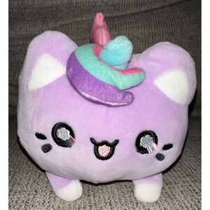 Meowchi Tasty Peach Aurora Purple Unicorn Cat Plush 8"